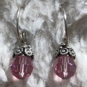 Drop Translucent Pink Beads Earrings